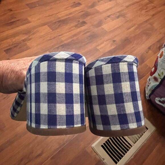 J crew blue white gingham checked all day mule heel slide shoes size 7.5 - Picture 6 of 9